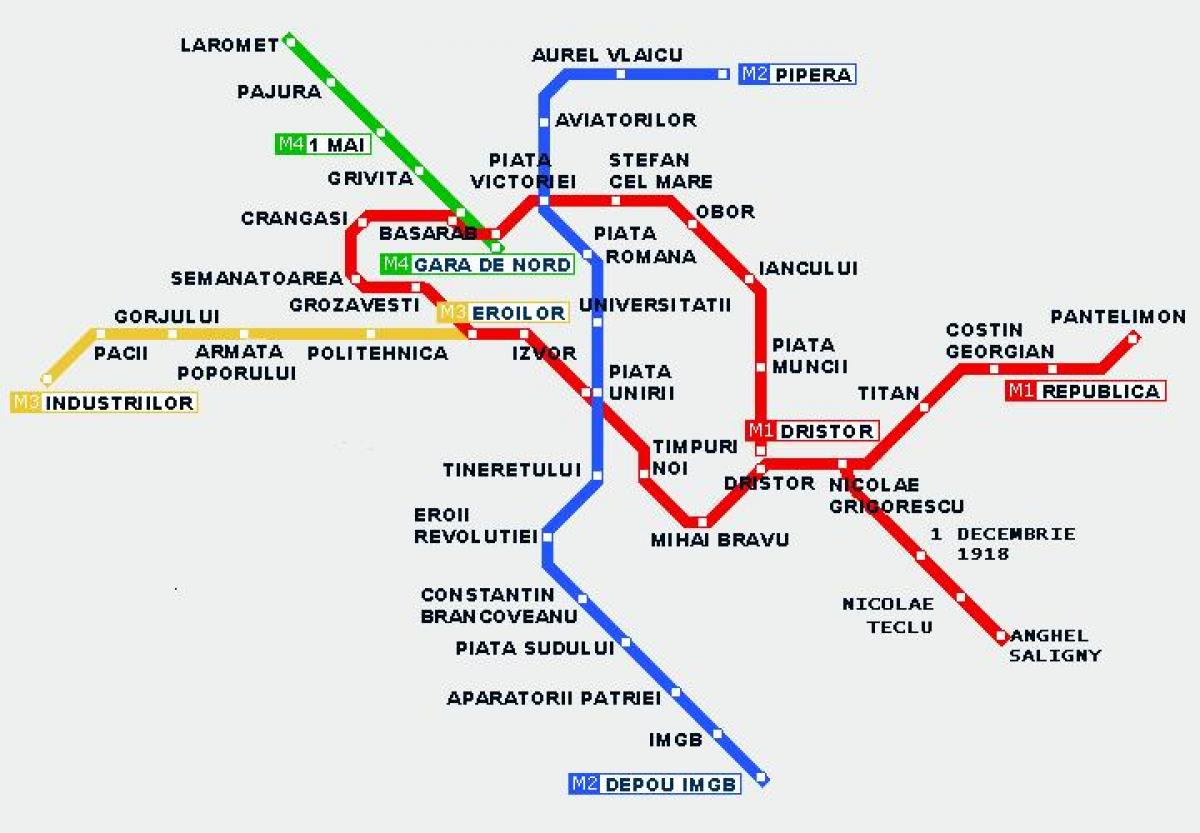 карта метро Бухарэста