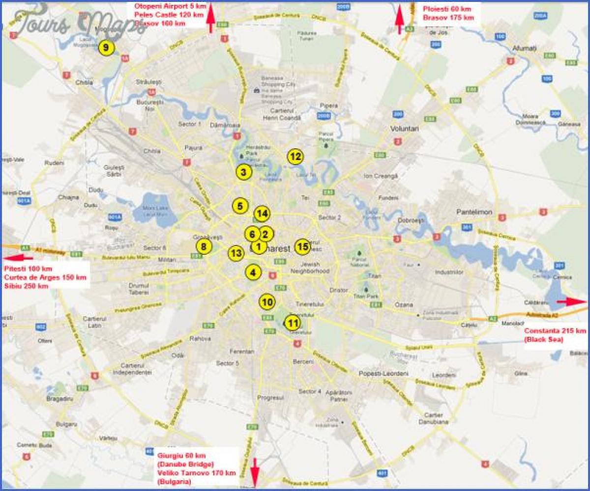 Карта Бухарэст славутасці 