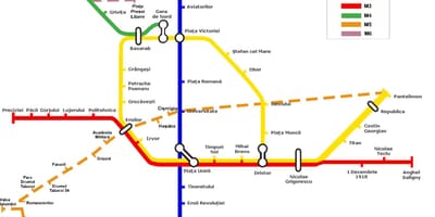 Карта метро Бухарэста, Румынія