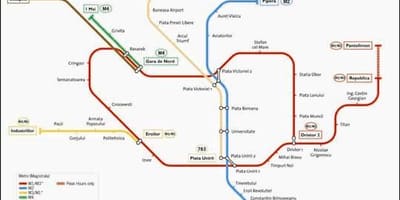 Карта Бухарэст аўтобусаў 
