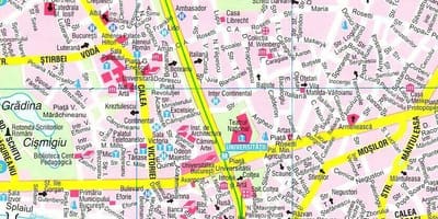 Карта цэнтра Бухарэста 