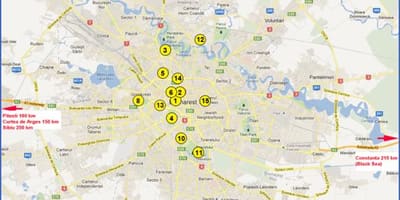 Карта Бухарэст славутасці 